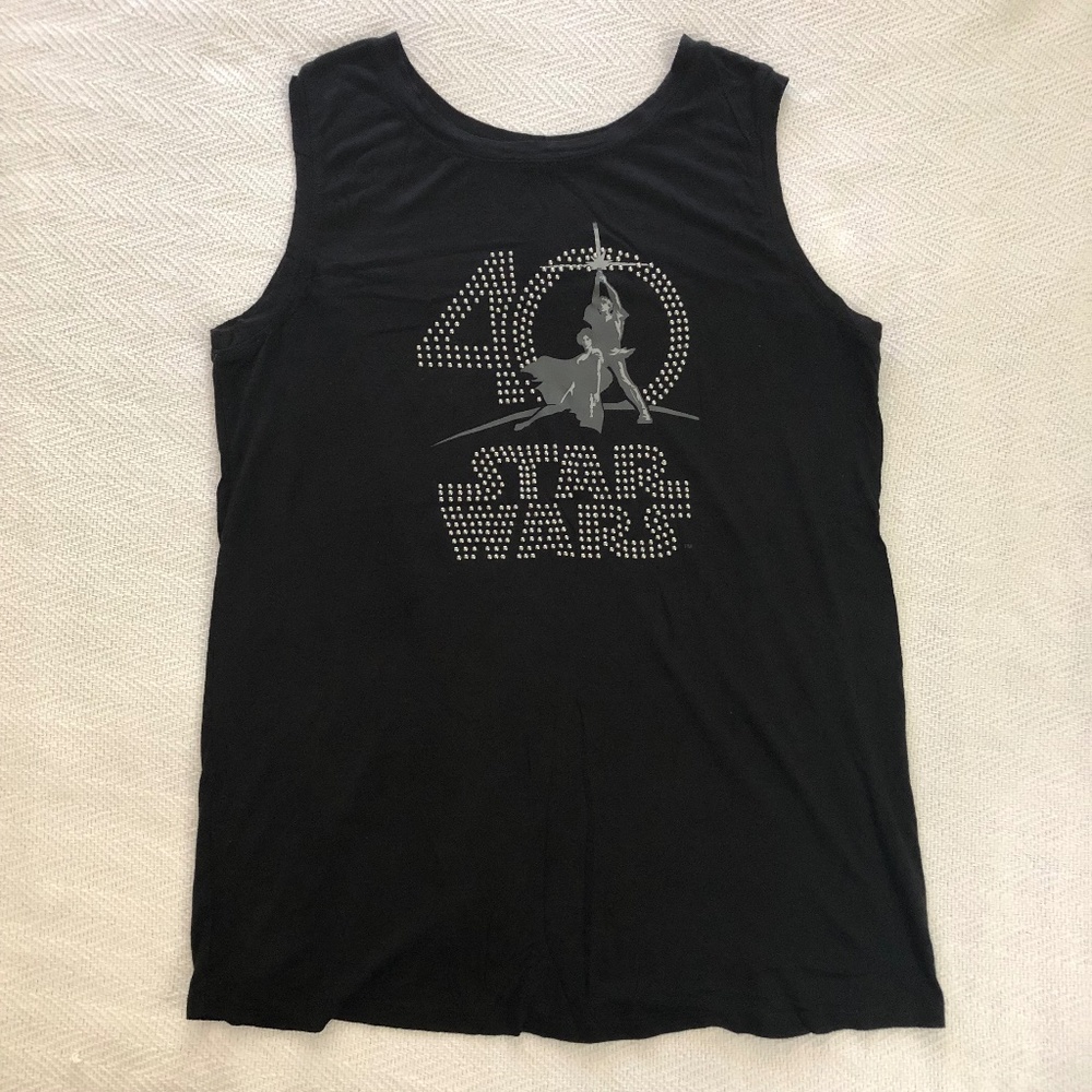 Disney Parks Star Wars 40th Anniversary Womens M Black Sleeveless Tank Top Shirt